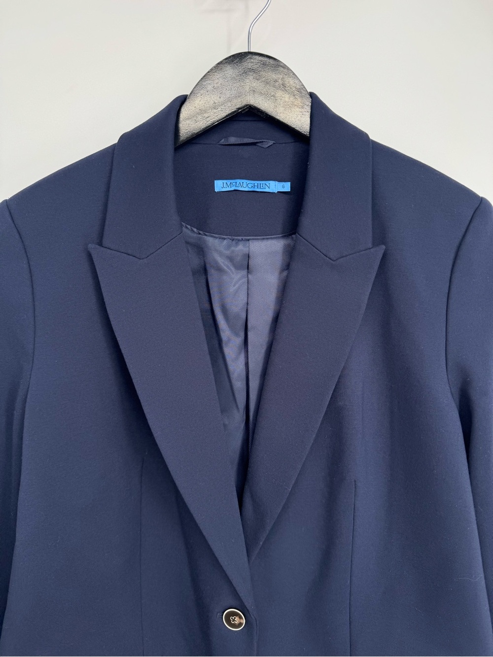 J. Mclaughlin Triana Tailored Single-Breasted Blazer Navy 6 Bainbridge Cloth - Picture 5 of 9